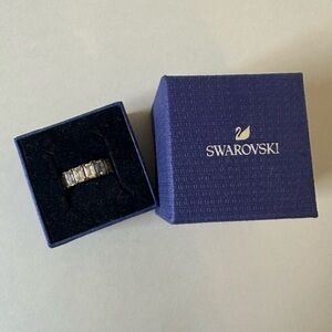 Swarovski Silver Crystal Baguette Ring